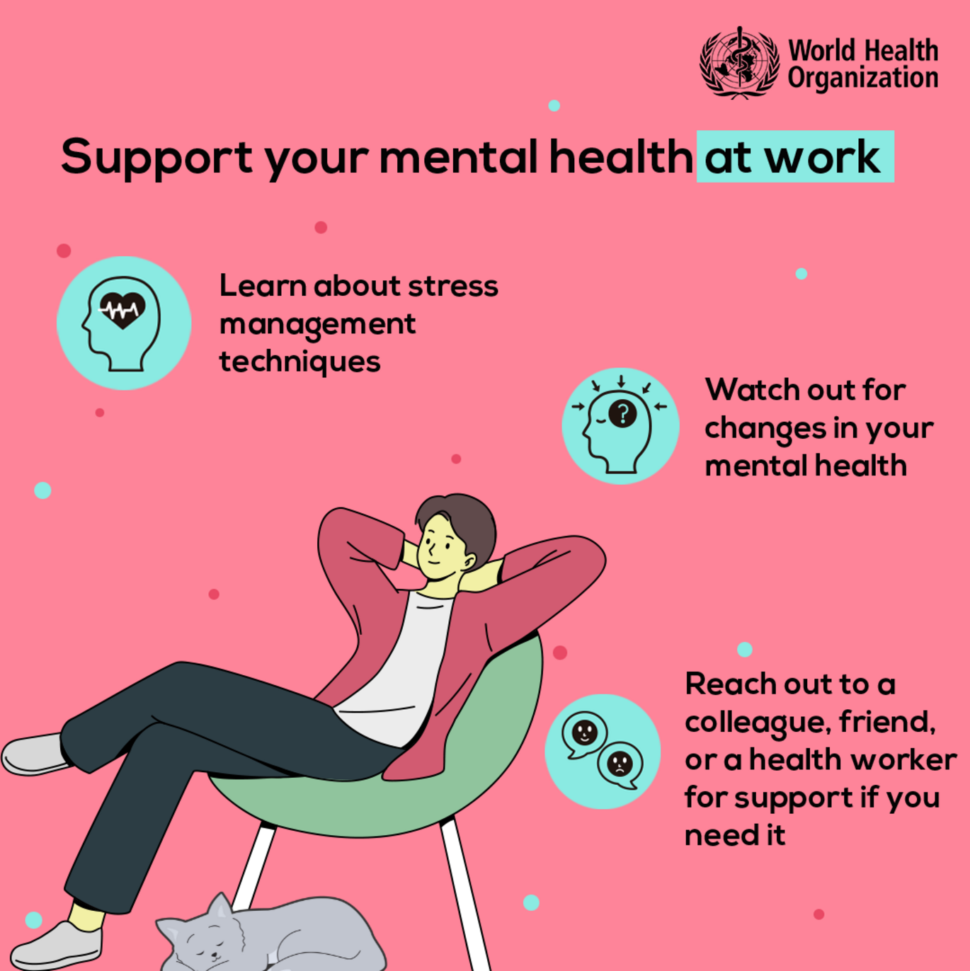 Support your mental health at work key points