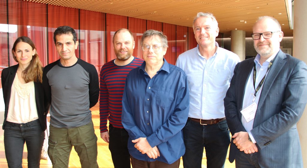 The PROMEMO Group Leaders. From the left: Hanne Poulsen, Sadegh Nabavi, Magnus Kjaergaard, Marco Capogna, Anders Nykjaer, and Poul Nissen. 